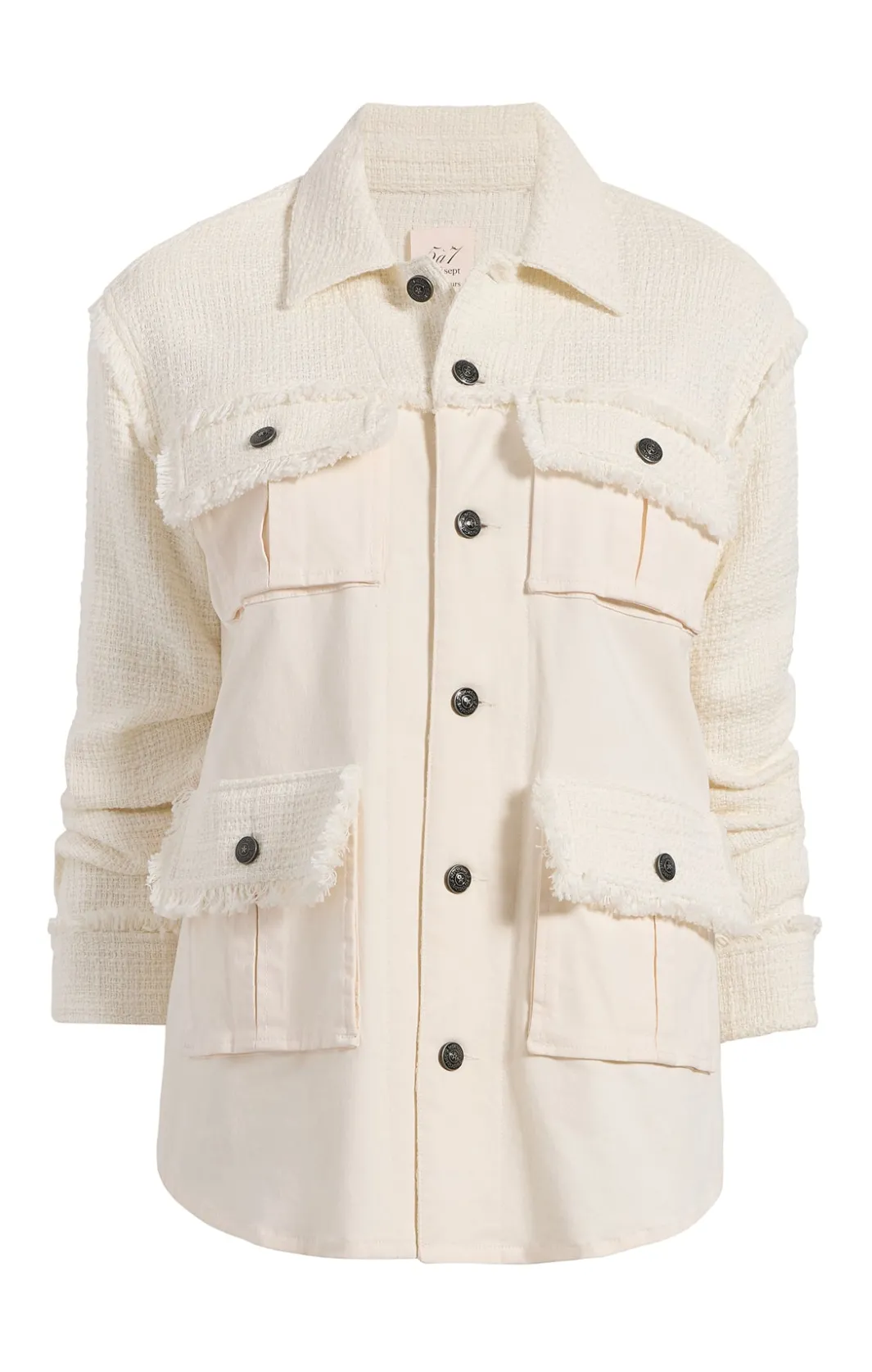 Jackets<Cinq à Sept Boucle Combo Vera Jacket Gardenia