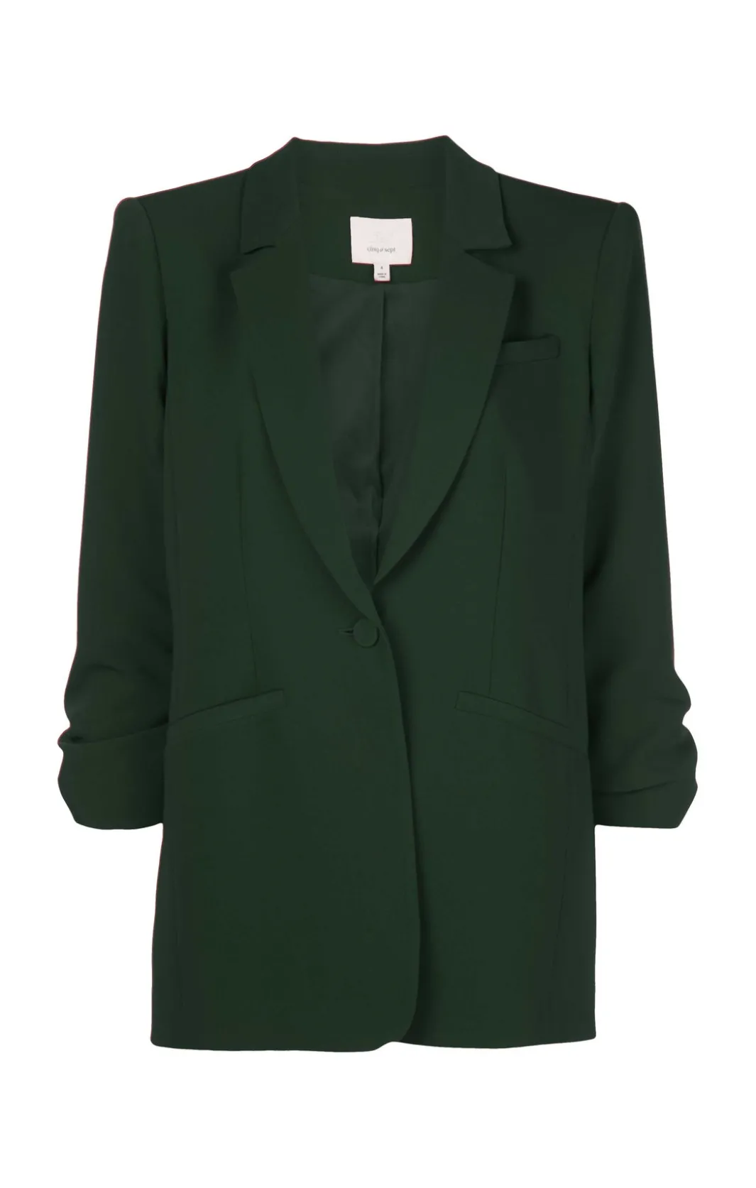 Jackets<Cinq à Sept Crepe Khloe Blazer DarkEmerald