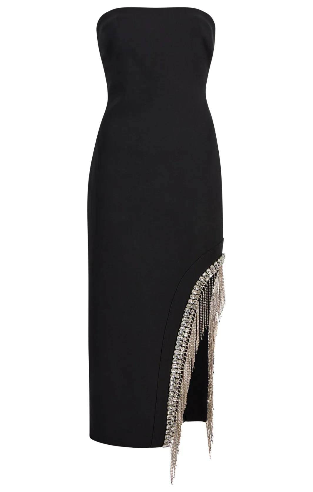 Midi | Cocktail & Evening<Cinq à Sept Rhinestone Fringe Sammy Dress Black