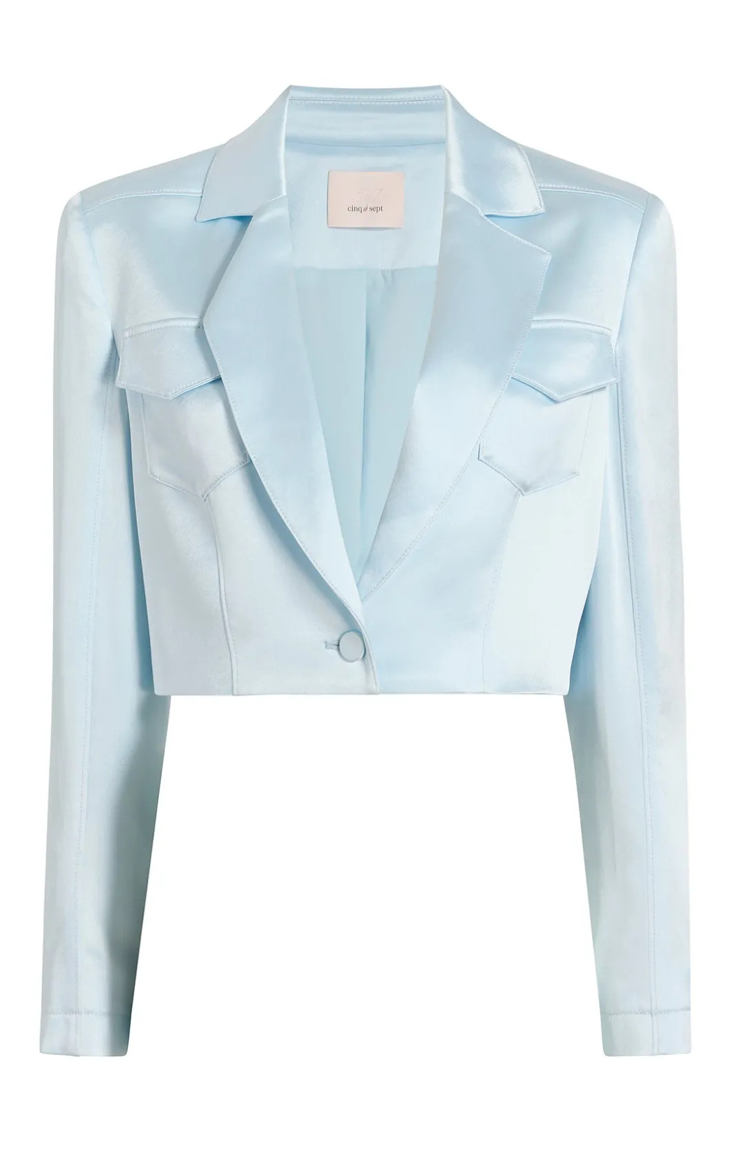Jackets<Cinq à Sept Satin Ida Jacket GlacialBlue