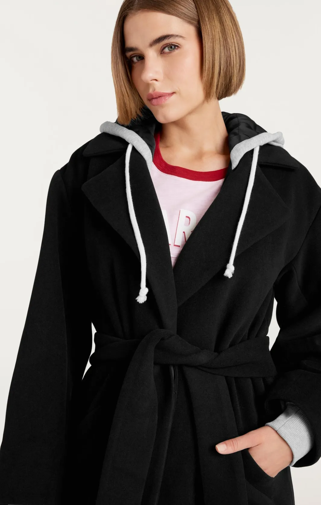 Jackets | Outerwear<Cinq à Sept Vander Coat Black/HeatherGrey