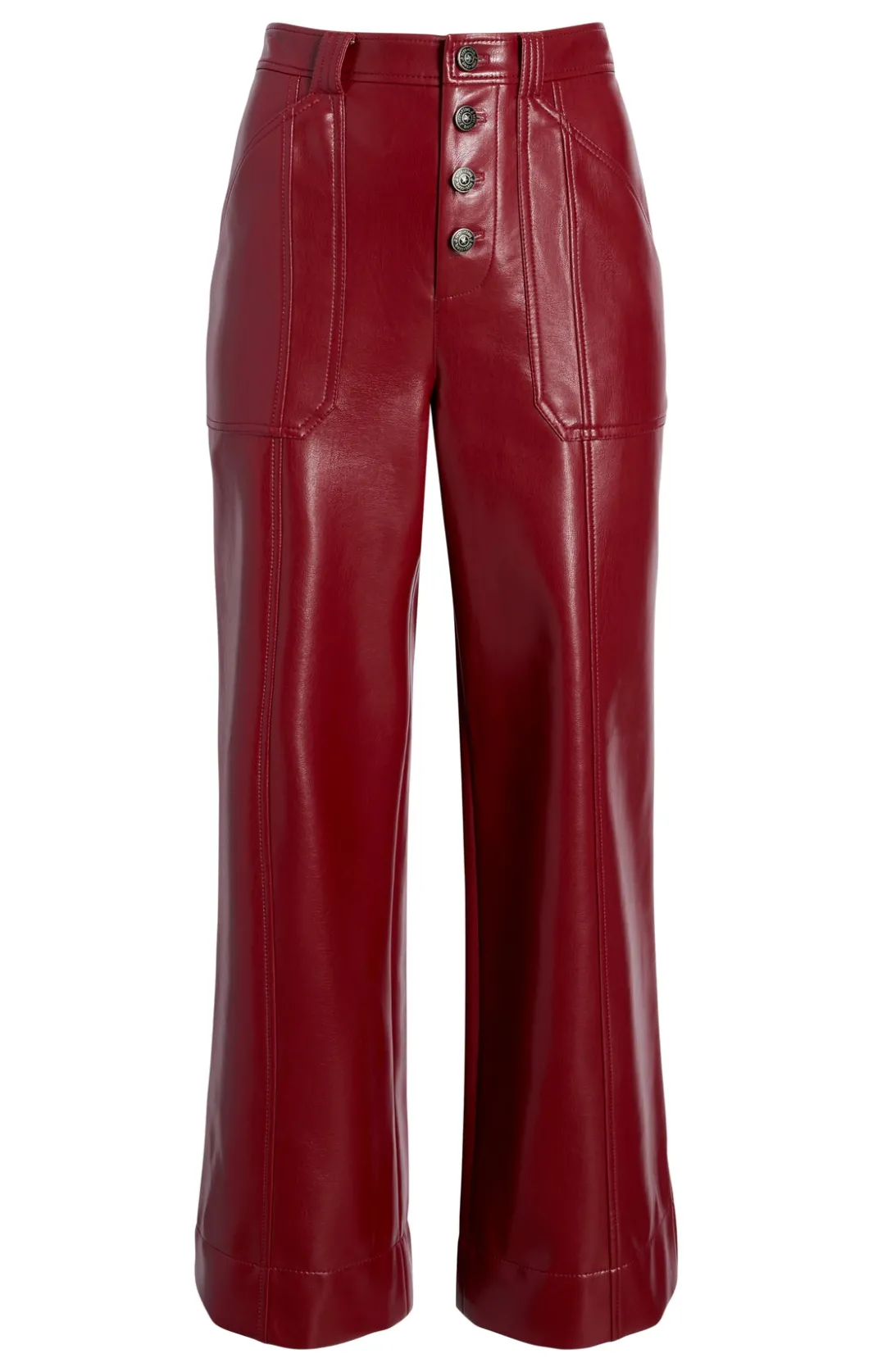 Pants<Cinq à Sept Vegan Leather Benji Pant Rhubarb